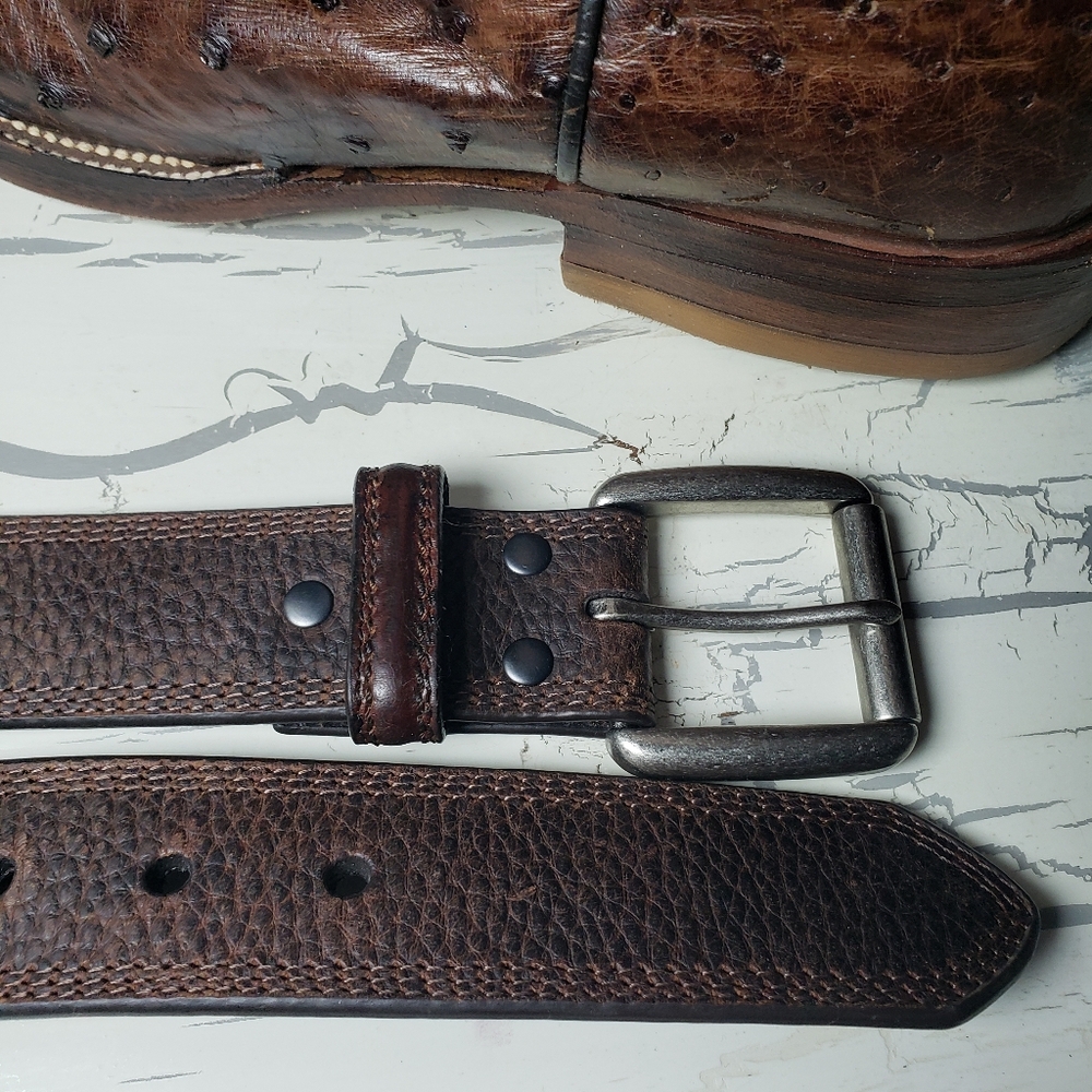 Ariat 'Rowdy' Triple Stitch Western Belt style A10004630-48 - Men's size 48 - Picture 11 of 12